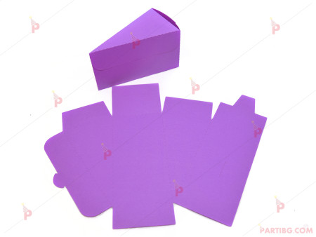 Едноцветно картонено парче за торта - лилаво