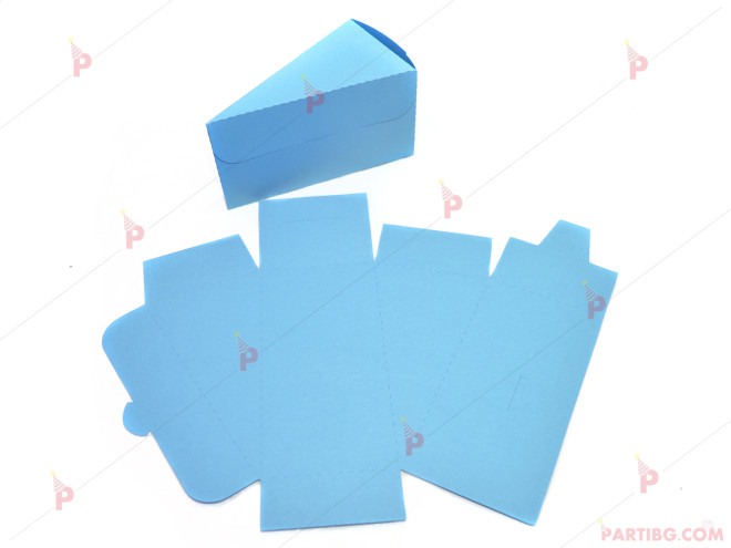 Едноцветно картонено парче за торта - синьо | PARTIBG.COM