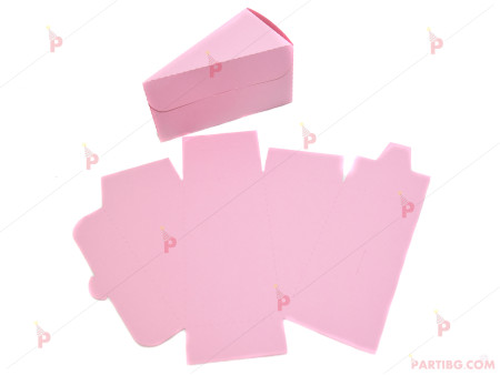 Едноцветно картонено парче за торта - розово