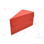 Едноцветно картонено парче за торта - червено | PARTIBG.COM