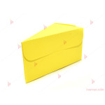 Едноцветно картонено парче за торта - жълто | PARTIBG.COM
