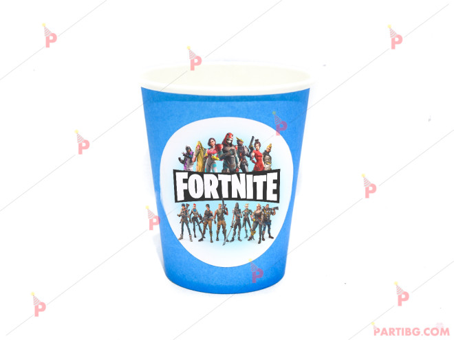 Чашки едноцветни в синьо с декор Фортнайт / Fortnite | PARTIBG.COM