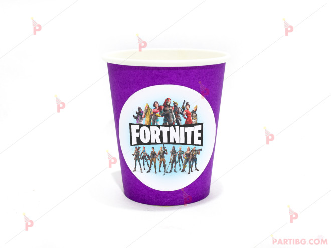 Чашки едноцветни в лилаво с декор Фортнайт / Fortnite | PARTIBG.COM