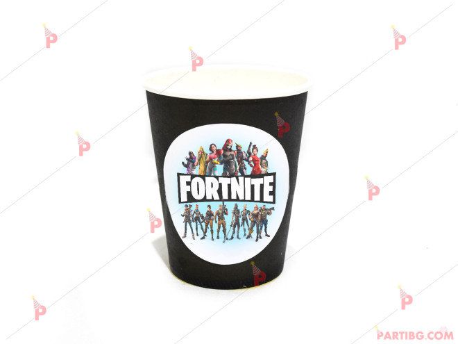 Чашки едноцветни в черно с декор Фортнайт / Fortnite | PARTIBG.COM