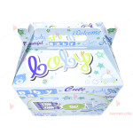 Подаръчна кутия със син бебешки декор  и надпис Baby Boy | PARTIBG.COM