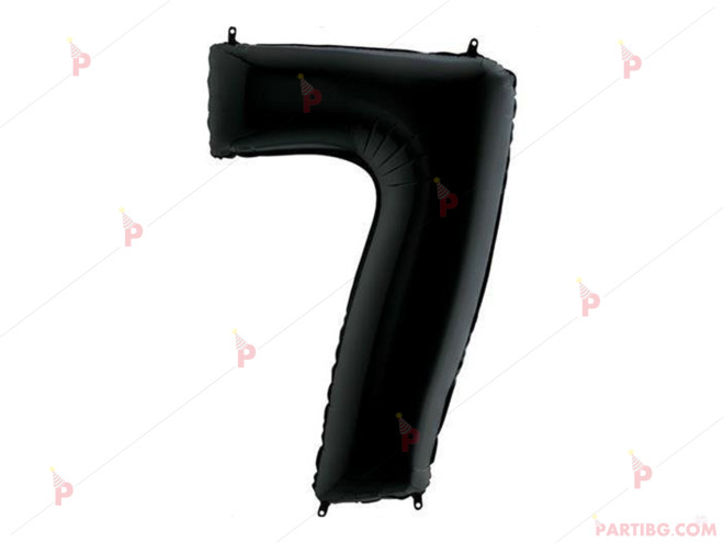 Фолиев балон цифра "7" - черен 1м. | PARTIBG.COM
