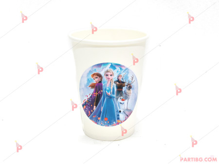 Чашки едноцветни в бяло с декор Леденото кралство 2 / Frozen 2