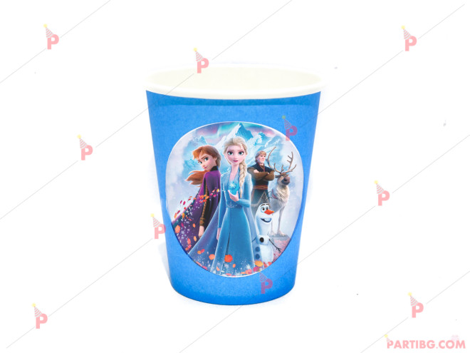 Чашки едноцветни в синьо с декор Леденото кралство 2 / Frozen 2