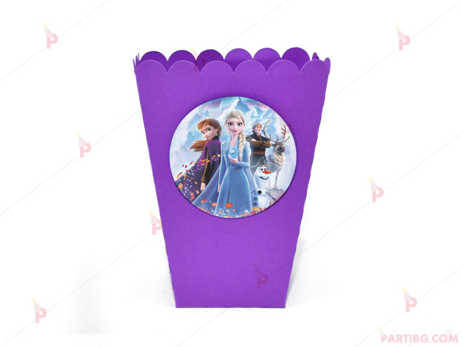 Кофичка за пуканки/чипс с декор Леденото кралство 2 / Frozen 2 в лилаво | PARTIBG.COM