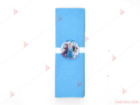 Салфетка едноцветна в синьо и тематичен декор Леденото кралство 2 / Frozen 2