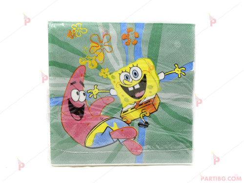 Салфетки к-т 12бр. Спондж Боб Квадратни гащи / Sponge Bob Squarepants 2 | PARTIBG.COM