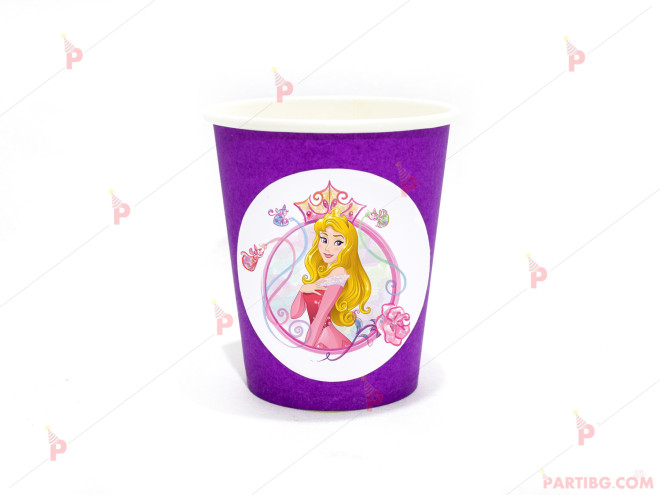 Чашки едноцветни в лилаво с декор Аврора / Спящата красавица | PARTIBG.COM