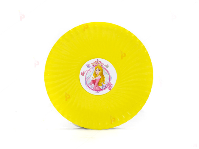 Чинийки едноцветни в жълто с декор Аврора / Спящата красавица | PARTIBG.COM