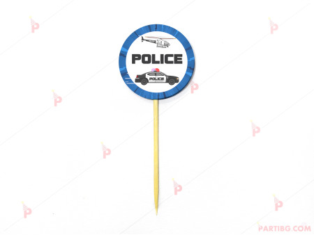 Топер за кексче/мъфин с декор Полицейска кола