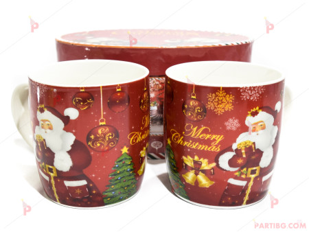 Коледни чаши за чай к-т 2бр. в подаръчна кутия