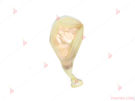 Балони 5бр. прозрачни с конфети розово злато