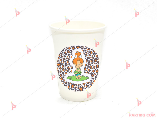 Чашки едноцветни в бяло с декор Пебълс - Семейство Флинстоун / The Flinstones | PARTIBG.COM