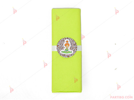 Салфетка едноцветна в зелено и тематичен декор Пебълс - Семейство Флинстоун / The Flinstones