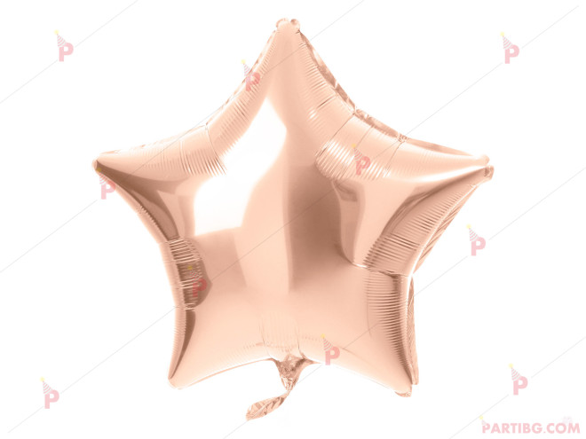 Фолиев балон звезда светло розова / розово злато | PARTIBG.COM
