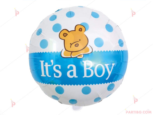 Фолиев балон кръгъл с надпис ITS A BOY