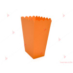 Кофички за пуканки/чипс 3бр. едноцветни без декор в оранжево | PARTIBG.COM