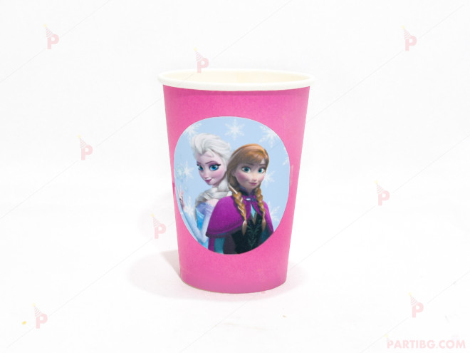 Чашки едноцветни в розово с декор Елза и Ана / Леденото кралство (Frozen) | PARTIBG.COM