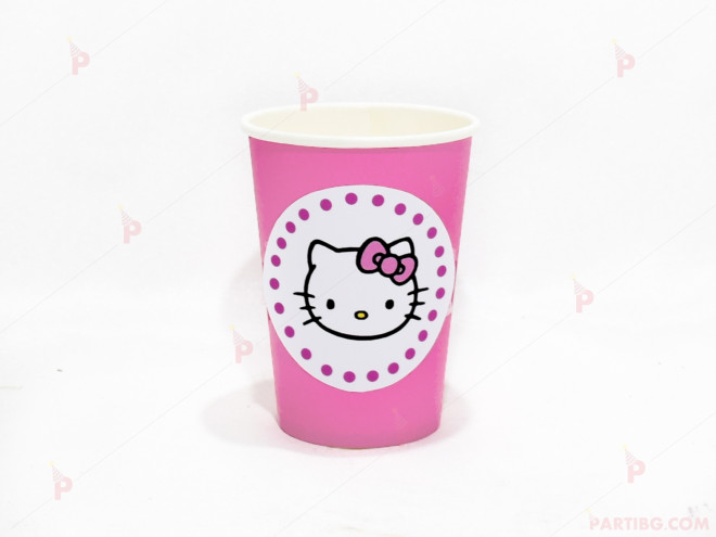Чашки едноцветни в розово с декор Кити / Hello Kitty | PARTIBG.COM