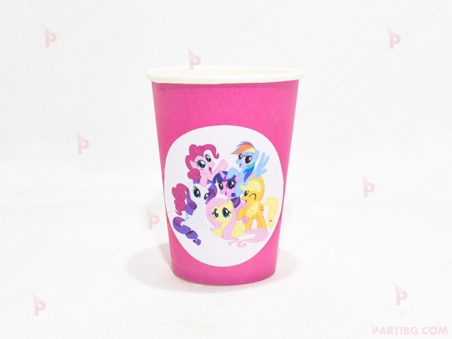 Чашки едноцветни в розово с декор Понита/My little pony | PARTIBG.COM
