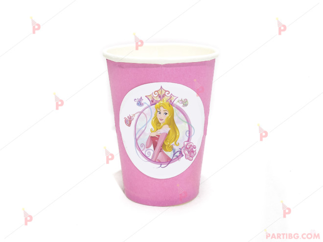 Чашки едноцветни в розово с декор Аврора / Спящата красавица | PARTIBG.COM