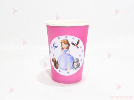 Чашки едноцветни в розово с декор Принцеса София