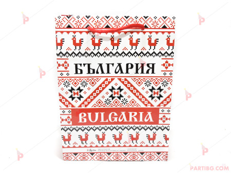 Подаръчна торбичка с надпис "България" и шевици 2