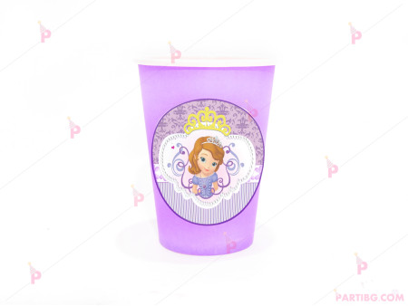 Чашки едноцветни в лилаво с декор Принцеса София 3