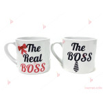 Комплект чаши за кафе с надписи "The Boss" / "The real boss" | PARTIBG.COM