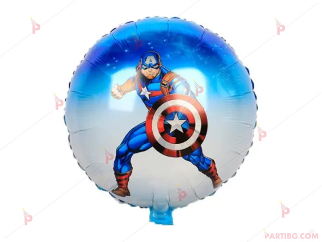 Фолиев балон кръгъл с Капитан Америка | PARTIBG.COM