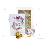 Подаръчен комплект за учителка - Кутия с бележник, мини златна роза и джобно огледалце | PARTIBG.COM