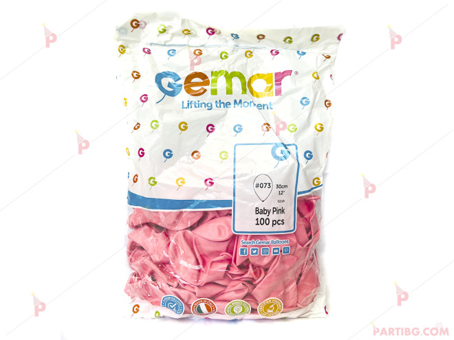 Балони пакет 100бр. макарон бебешко розово | PARTIBG.COM
