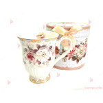 Чаша за чай в подаръчна кутия - бяла с цветя 2 | PARTIBG.COM