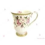 Чаша за чай в подаръчна кутия - бяла с цветя 3 | PARTIBG.COM