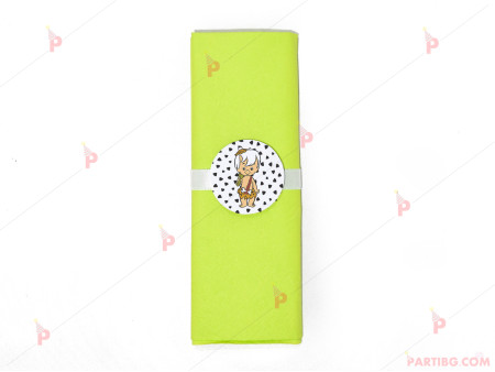 Салфетка едноцветна в зелено и тематичен декор Бам Бам - Семейство Флинстоун / The Flinstones