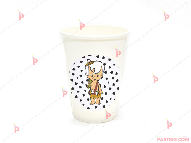 Чашки едноцветни в бяло с декор Бам Бам - Семейство Флинстоун / The Flinstones | PARTIBG.COM