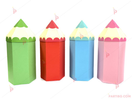 Подарък за ученик - кутия във формата на молив (различни цветове)