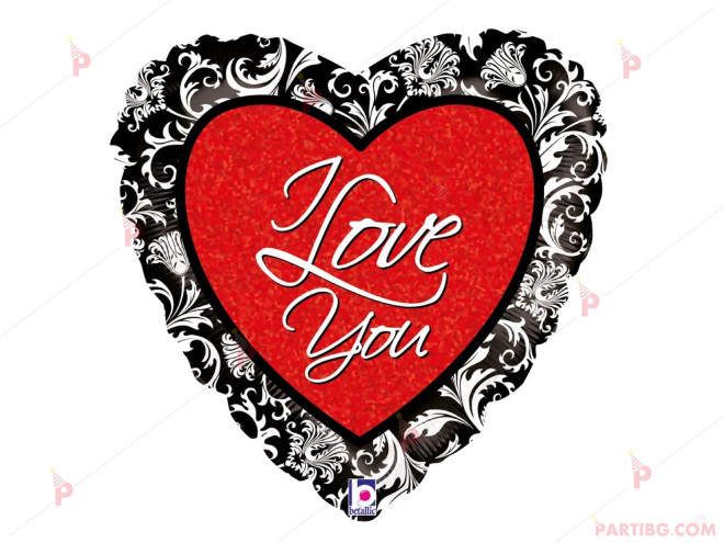 Фолиев балон сърце с надпис "I LOVE YOU" 4 | PARTIBG.COM