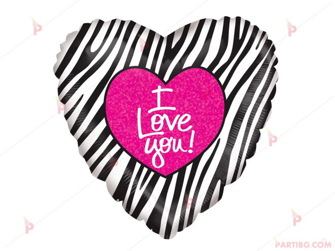 Фолиев балон сърце с надпис "I LOVE YOU" 3 | PARTIBG.COM