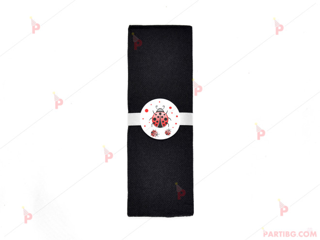 Салфетка едноцветна в черно и декор Калинки | PARTIBG.COM