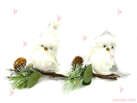 Коледна декорация - Пиленце на клон / 1 брой
