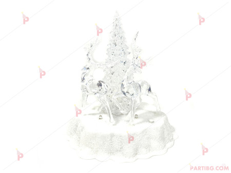 Коледна декорация - светеща фигура елени с елха