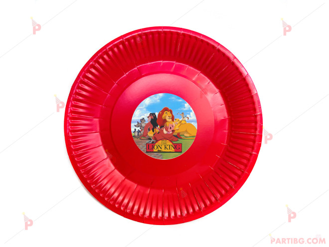 Чинийка едноцветна в червено с декор Цар Лъв / The Lion King | PARTIBG.COM
