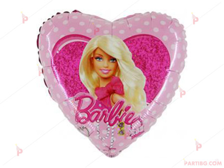 Фолиев балон сърце с Барби!!