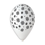 Балони 5бр. бели с печат лапички | PARTIBG.COM