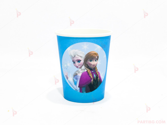 Чашки едноцветни в синьо с декор Елза и Ана / Леденото кралство (Frozen) | PARTIBG.COM